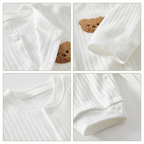 Combinaison Bébé Nouveau-né Manches Longues Ourson avec Fermeture à Boutons