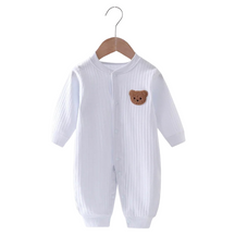Combinaison Bébé Nouveau-né Manches Longues Ourson avec Fermeture à Boutons