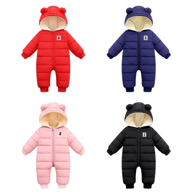 Combinaison Bébé Ours avec Capuche Chaude