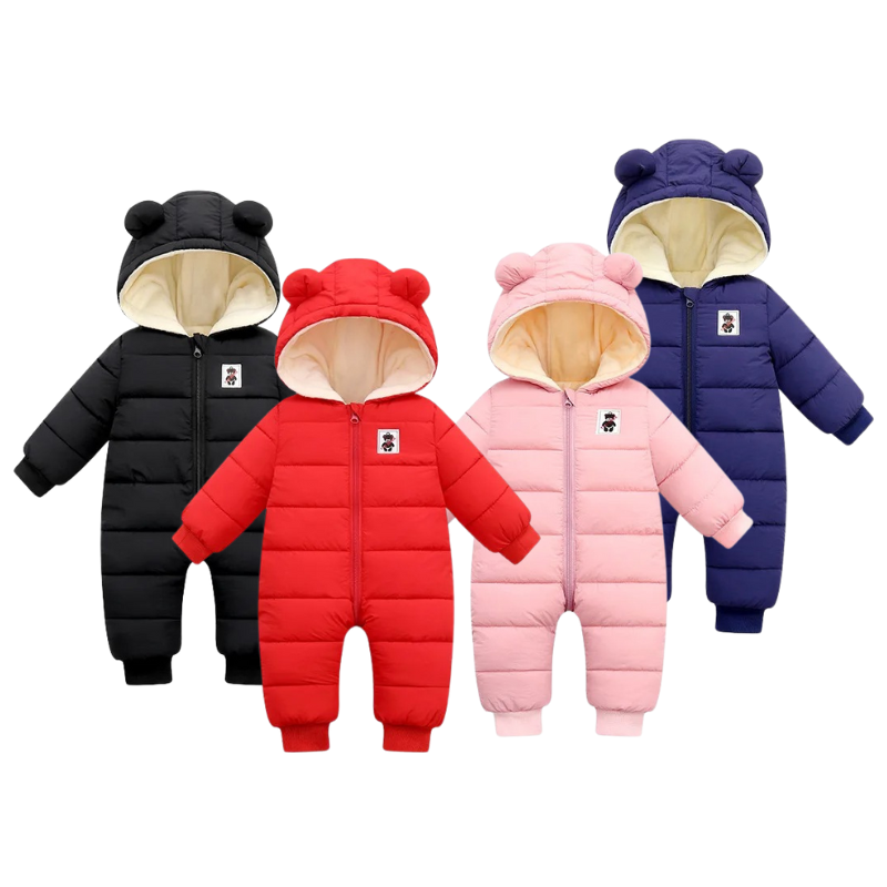 Combinaison Bébé Ours avec Capuche Chaude