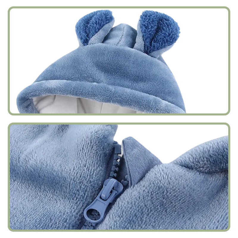 Combinaison Bébé Ourson en Peluche avec Fermeture Éclair