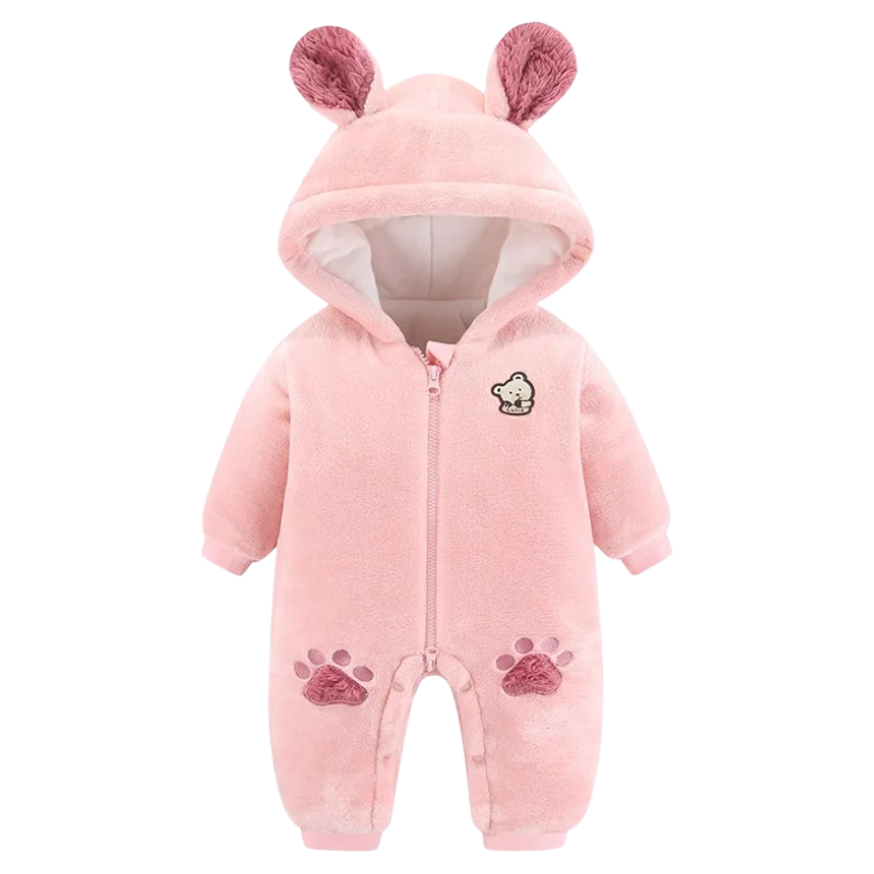 Combinaison Bébé Ourson en Peluche avec Fermeture Éclair