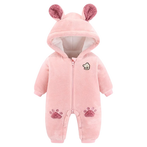 Combinaison Bébé Ourson en Peluche avec Fermeture Éclair