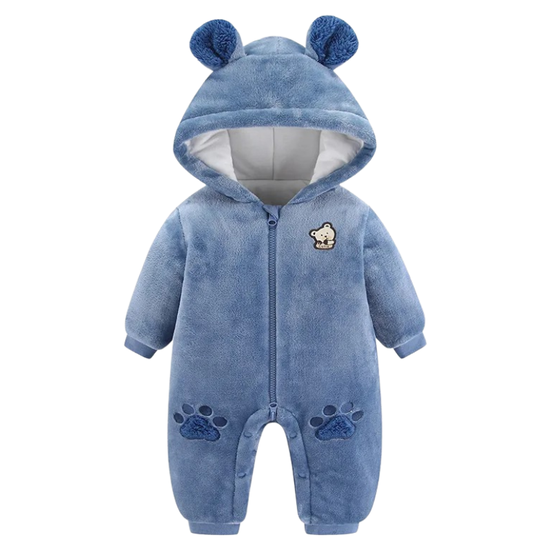 Combinaison Bébé Ourson en Peluche avec Fermeture Éclair