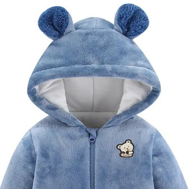 Combinaison Bébé Ourson en Peluche avec Fermeture Éclair