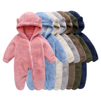 Combinaison Bébé en Peluche avec Capuche Ourson