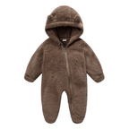 Combinaison Bébé en Peluche avec Capuche Ourson