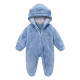 Combinaison Bébé en Peluche avec Capuche Ourson