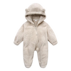 Combinaison Bébé en Peluche avec Capuche Ourson
