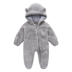 Combinaison Bébé en Peluche avec Capuche Ourson