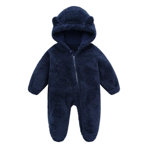 Combinaison Bébé en Peluche avec Capuche Ourson