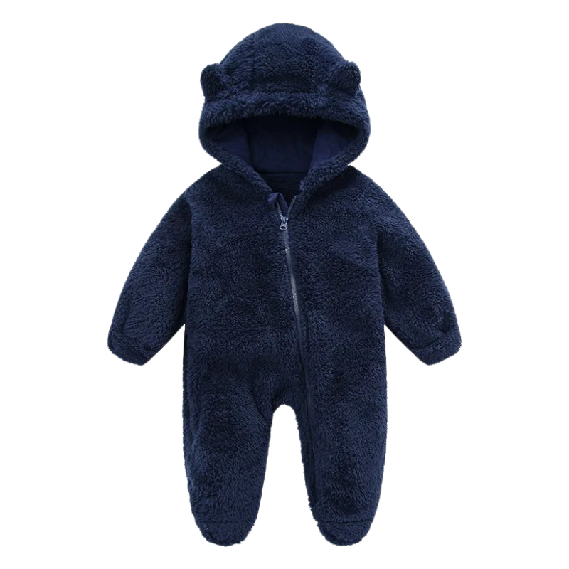 Combinaison Bébé en Peluche avec Capuche Ourson