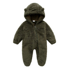 Combinaison Bébé en Peluche avec Capuche Ourson