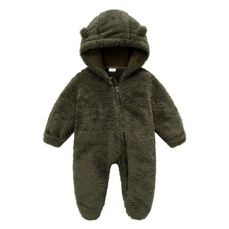 Combinaison Bébé en Peluche avec Capuche Ourson