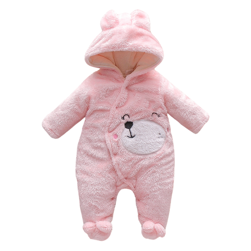 Combinaison Bébé en Peluche avec Capuche