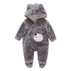 Combinaison Bébé en Peluche avec Capuche