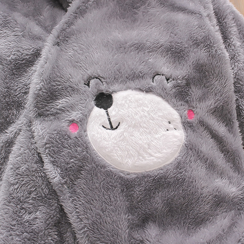 Combinaison Bébé en Peluche avec Capuche