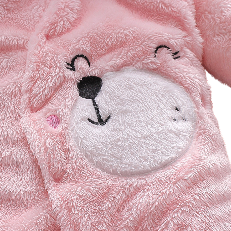 Combinaison Bébé en Peluche avec Capuche