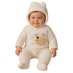 Combinaison Bébé en Peluche avec Capuche