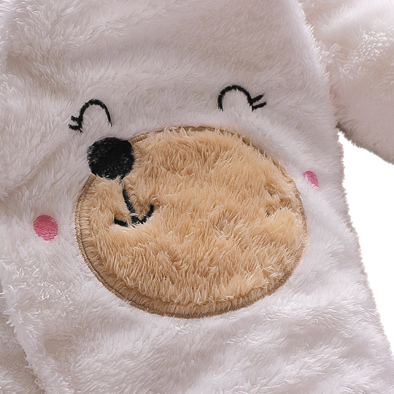 Combinaison Bébé en Peluche avec Capuche