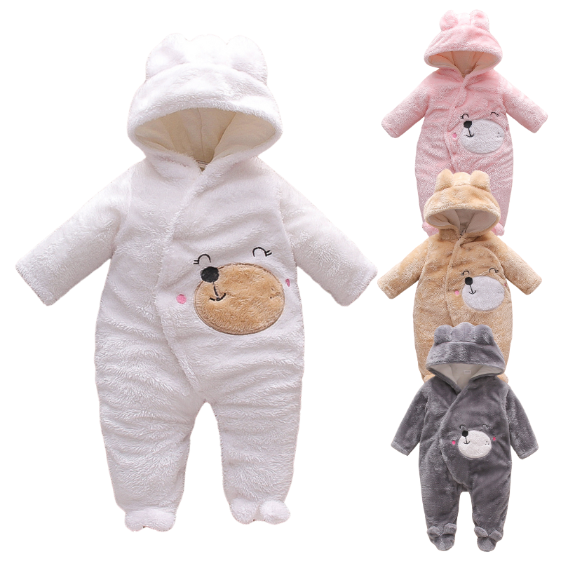 Combinaison Bébé en Peluche avec Capuche