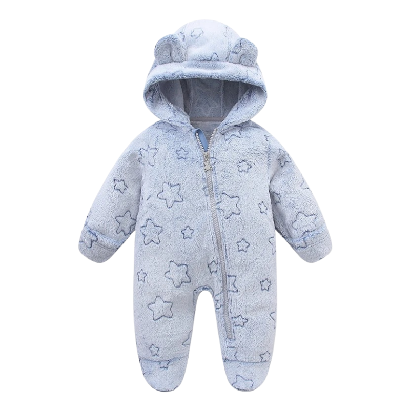 Combinaison Bébé en Peluche avec Fermeture Éclair