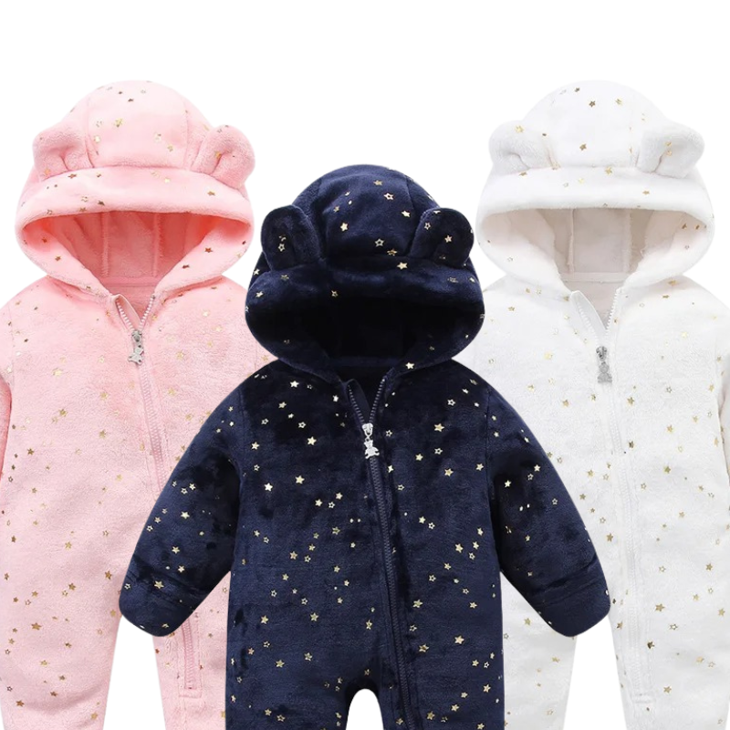 Combinaison Bébé en Peluche avec Fermeture Éclair