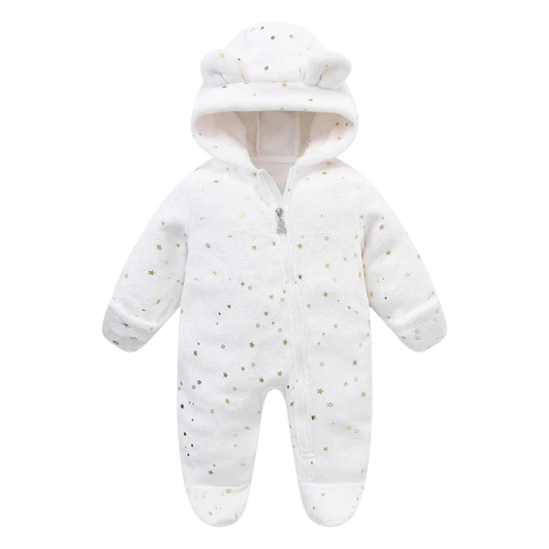 Combinaison Bébé en Peluche avec Fermeture Éclair