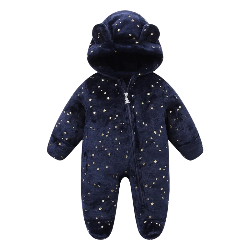 Combinaison Bébé en Peluche avec Fermeture Éclair