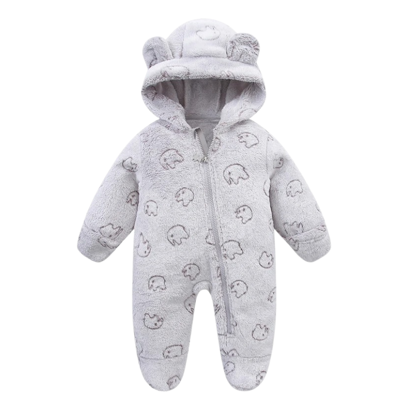 Combinaison Bébé en Peluche avec Fermeture Éclair