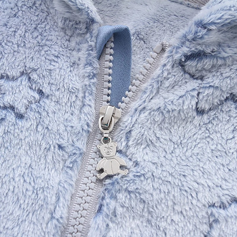 Combinaison Bébé en Peluche avec Fermeture Éclair