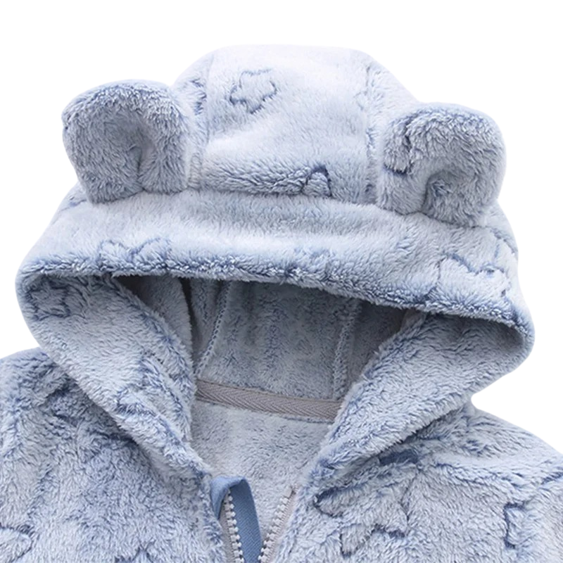 Combinaison Bébé en Peluche avec Fermeture Éclair