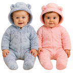 Combinaison Bébé en Peluche avec Fermeture Éclair