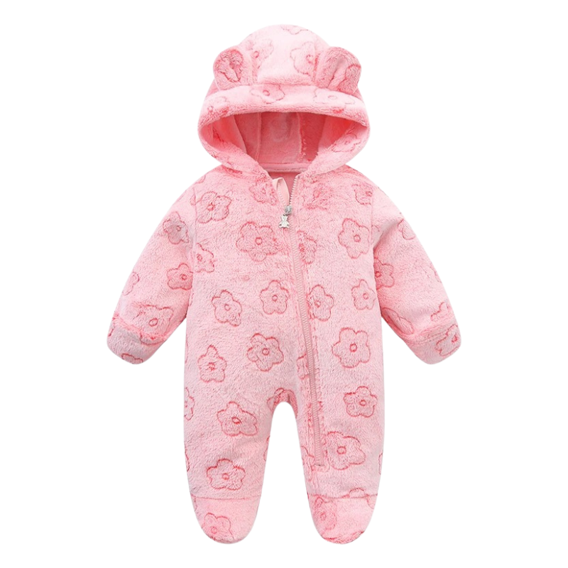 Combinaison Bébé en Peluche avec Fermeture Éclair