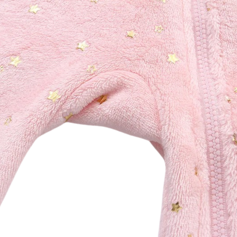 Combinaison Bébé en Peluche avec Fermeture Éclair