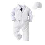 Combinaison Costume Bébé Garçon avec Gilet et Bonnet – Tenue de Cérémonie