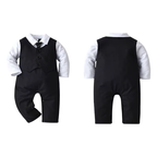 Combinaison Costume Bébé Garçon avec Gilet et Bonnet – Tenue de Cérémonie