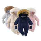 Combinaison Puffer Bébé Doublée en Peluche