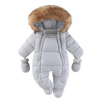 Combinaison Puffer Bébé Doublée en Peluche