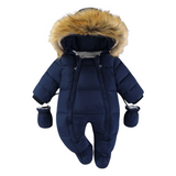 Combinaison Puffer Bébé Doublée en Peluche