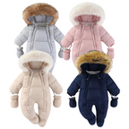 Combinaison Puffer Bébé Doublée en Peluche