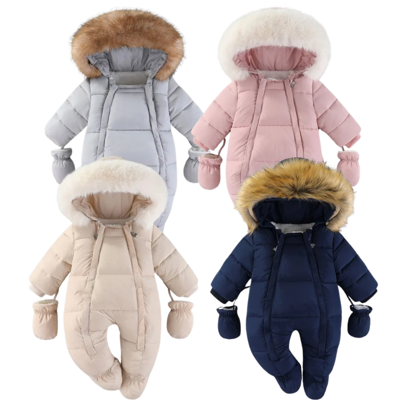 Combinaison Puffer Bébé Doublée en Peluche