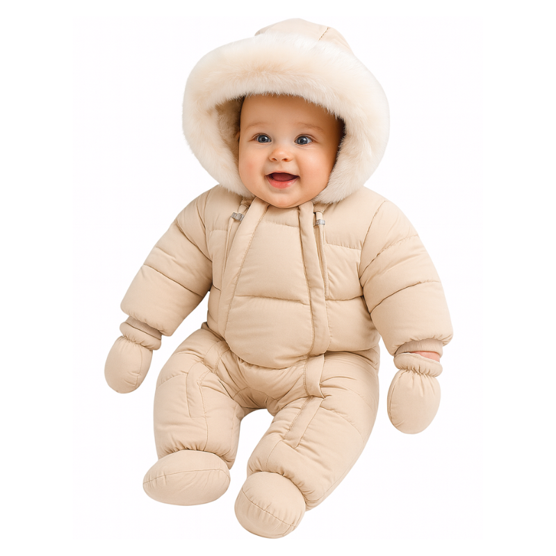 Combinaison Puffer Bébé Doublée en Peluche