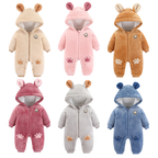 Combinaison Bébé Ourson en Peluche avec Fermeture Éclair