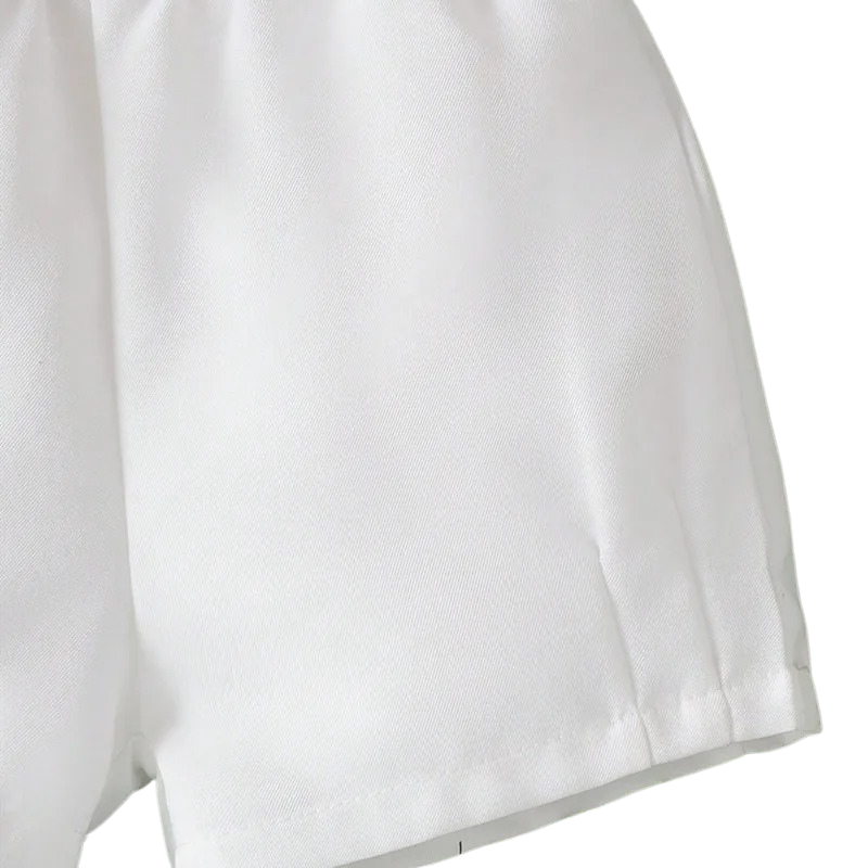Costume Bébé Garçon Blanc avec Col Claudine – Ensemble de Cérémonie