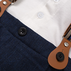 Costume Bébé Garçon avec Bretelles, Gilet et Béret – Tenue de Cérémonie