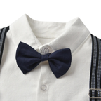 Costume Bébé Garçon avec Bretelles, Gilet et Béret – Tenue de Cérémonie