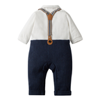 Costume Bébé Garçon avec Bretelles, Gilet et Béret – Tenue de Cérémonie