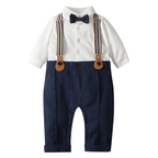 Costume Bébé Garçon avec Bretelles, Gilet et Béret – Tenue de Cérémonie