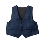 Costume Bébé Garçon avec Bretelles, Gilet et Béret – Tenue de Cérémonie